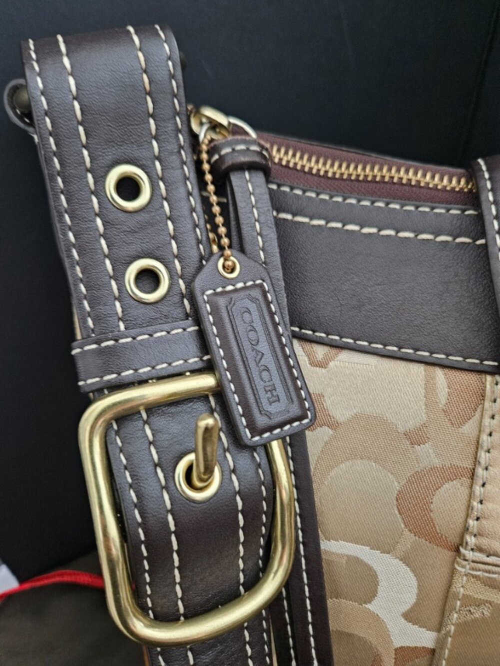 Coach Hobo Crossbody Patch Work Brown & Gold bag No. G0771-10387 -EUC (VINTAGE) - Picture 2 of 15